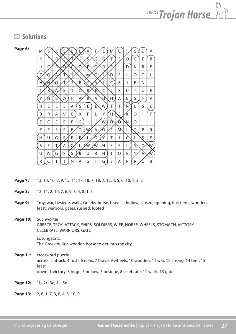 Genial! Geschichte 2 – topics 3: Trojan Horse – Greek Fables