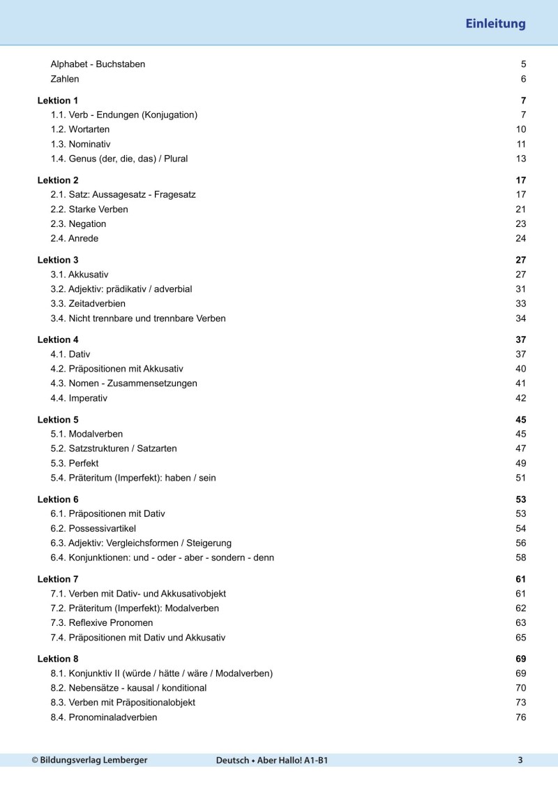 Deutsch – ABER HALLO! Lehrbuch Übungsgrammatik DaF / DaZ für A1 bis B1