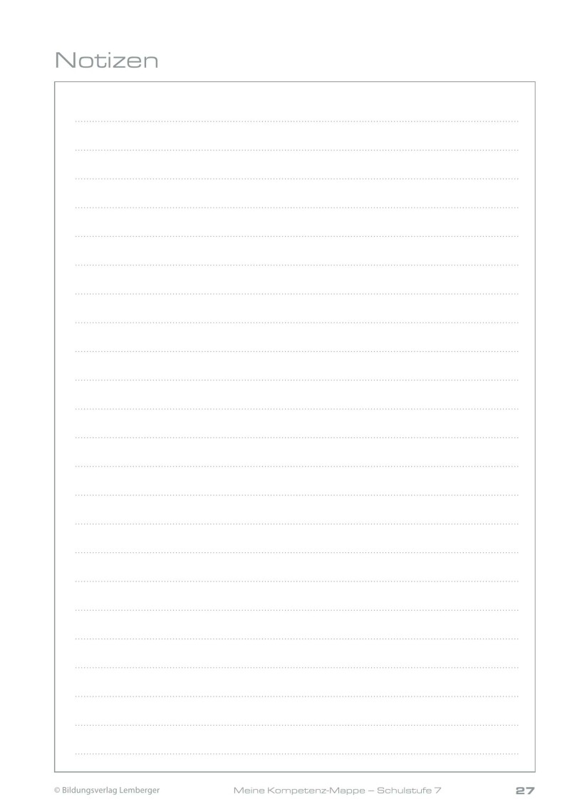 Kompetenz Lernen® - future training - Meine Kompetenz-Mappe 3. Klasse