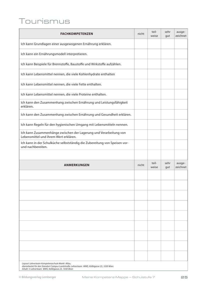 Kompetenz Lernen® - future training - Meine Kompetenz-Mappe 3. Klasse