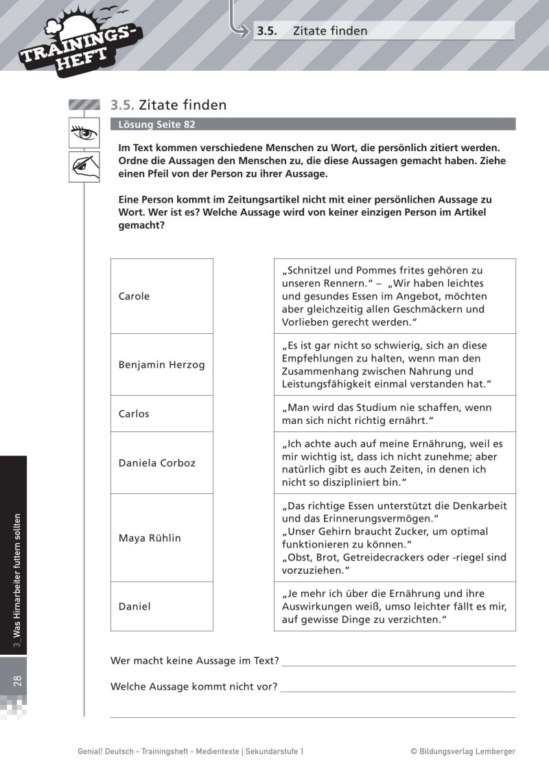Genial! Deutsch – Trainingsheft Medientexte: Inhalte verstehen – Informationen gewichten – Sek 1