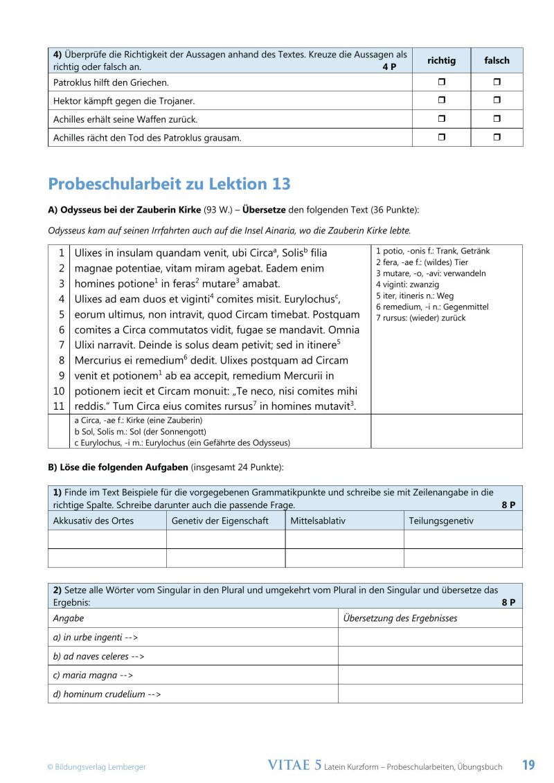 VITAE 5 / Probeschularbeiten