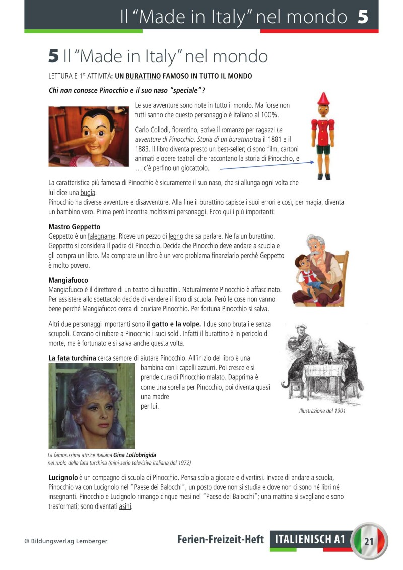 Ferien-Freizeitheft Italienisch A1