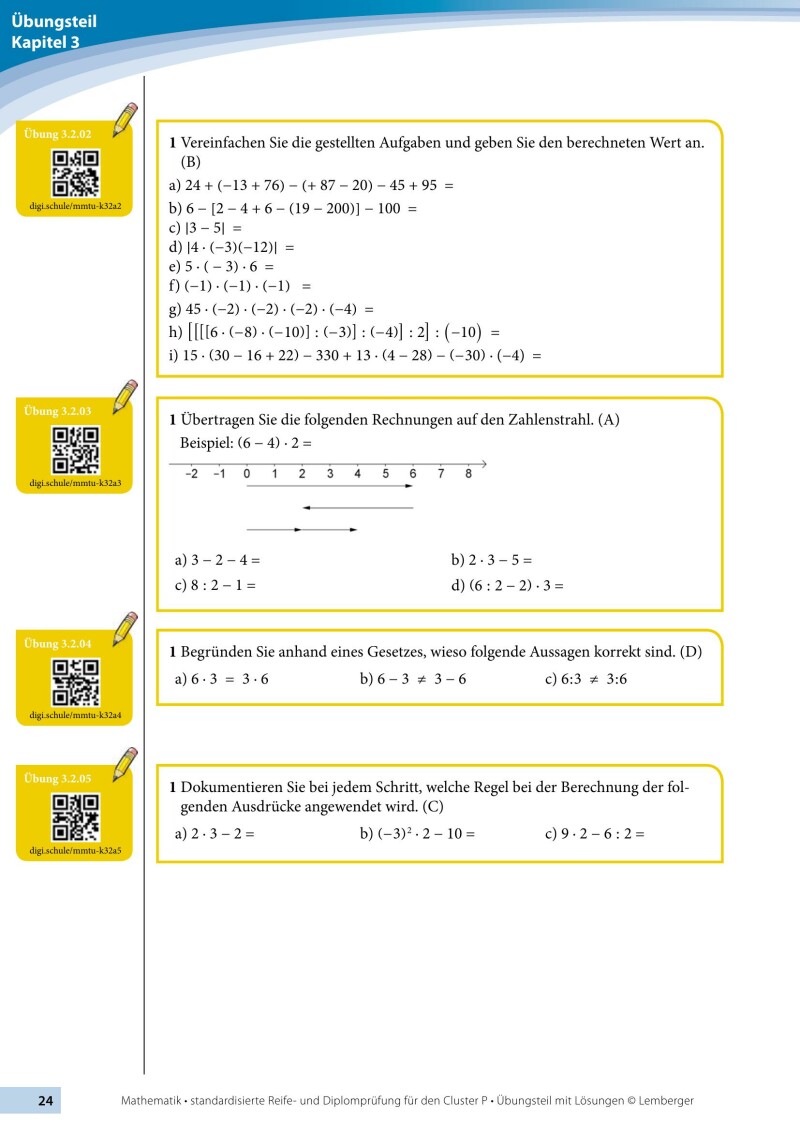 Mathematik-Maturatraining für BAfEP und BASOP - Übungsteil mit Lösungen