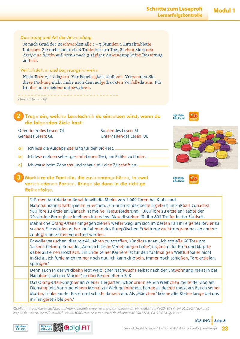 Genial! Deutsch 4 – Lese- und Lernprofi IKT LP’23 v.1.1 / Schulbuch silbierte Ausgabe