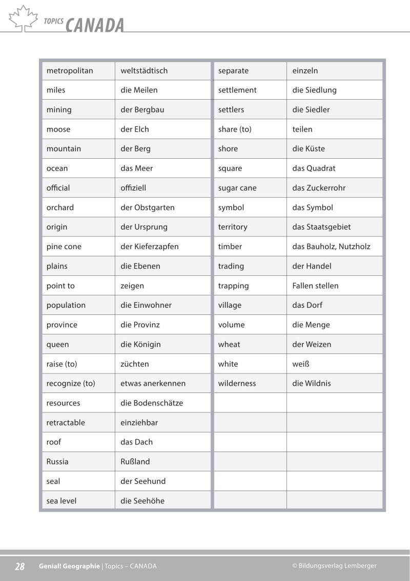 Genial! GW 4 – topics 1: Canada