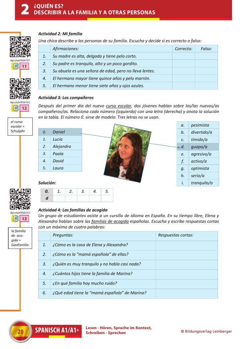 Spanisch A1/A1+ Hören-Lesen _Übungsbuch inkl. Audio-CD