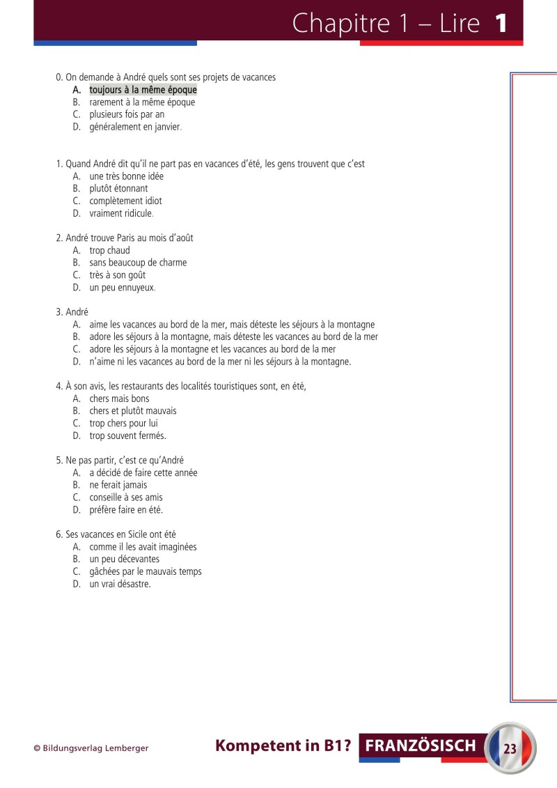 Französisch – Kompetent in B1?_Übungsbuch / mit Audio-Files; inkl. Audio-CD