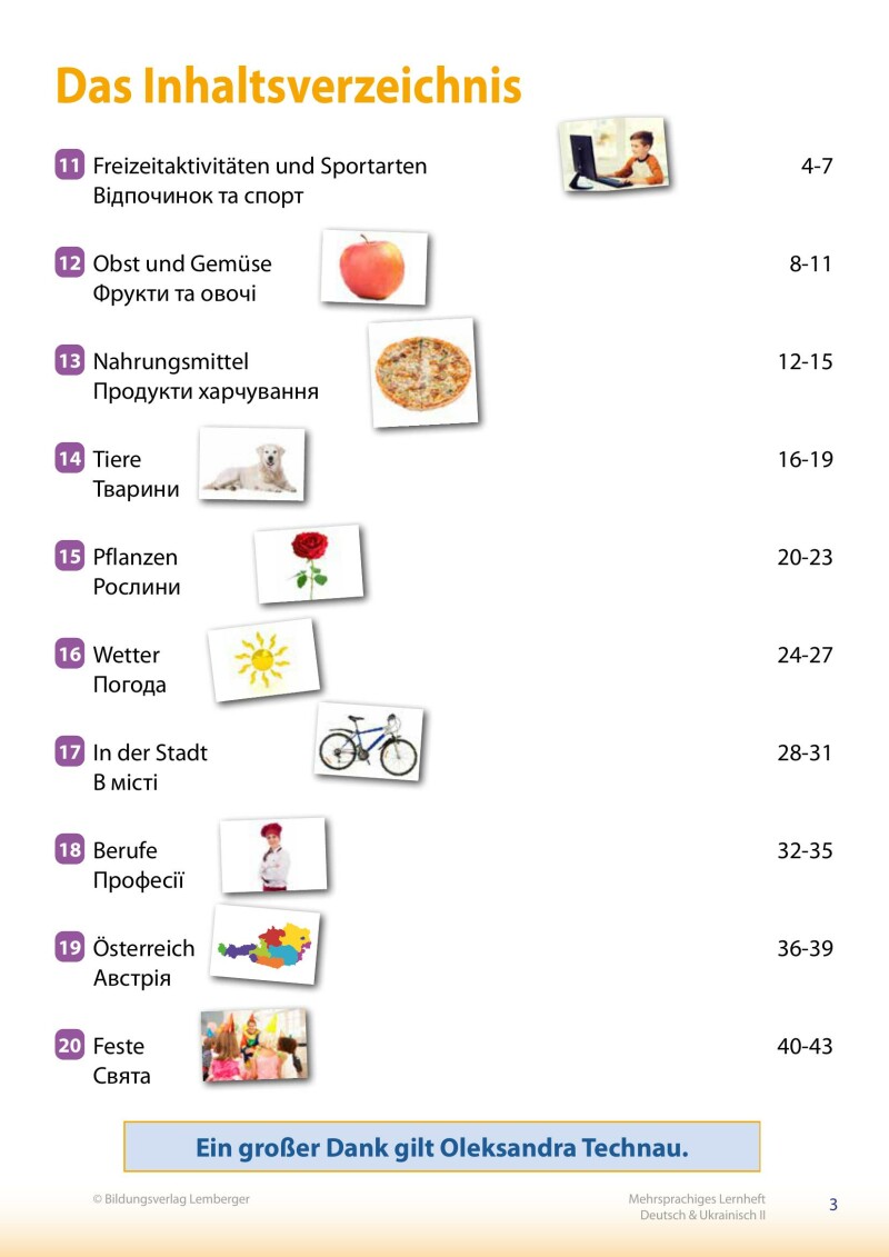 Trutnovskys sprachsensible Lernmaterialien für DaZ – Mehrsprachiges Lernheft 2 – Deutsch & Ukrainisch