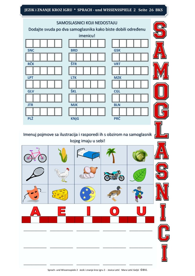 "Sprach- und Wissensspiele 2"/“Jezik i znanje kroz igru 2“