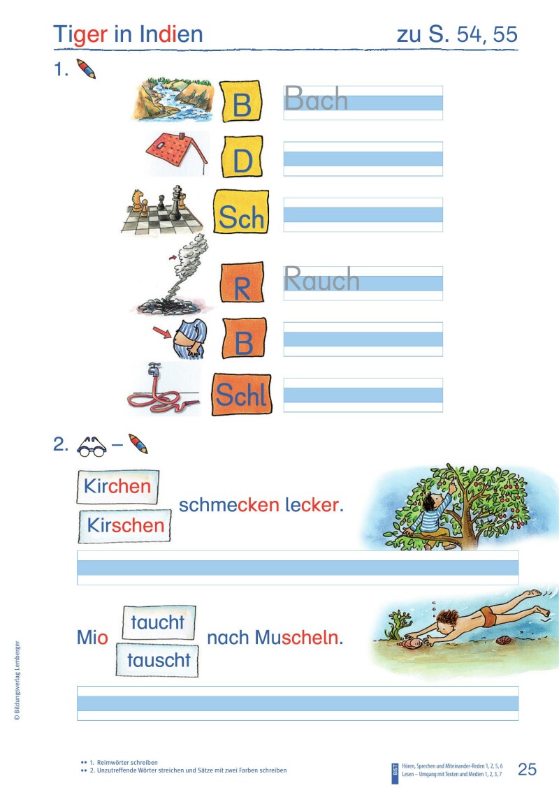 ABC der Tiere 1 - Schulbuch Kompaktausgabe: Lesen in Silben - Arbeitsheft - Teil B