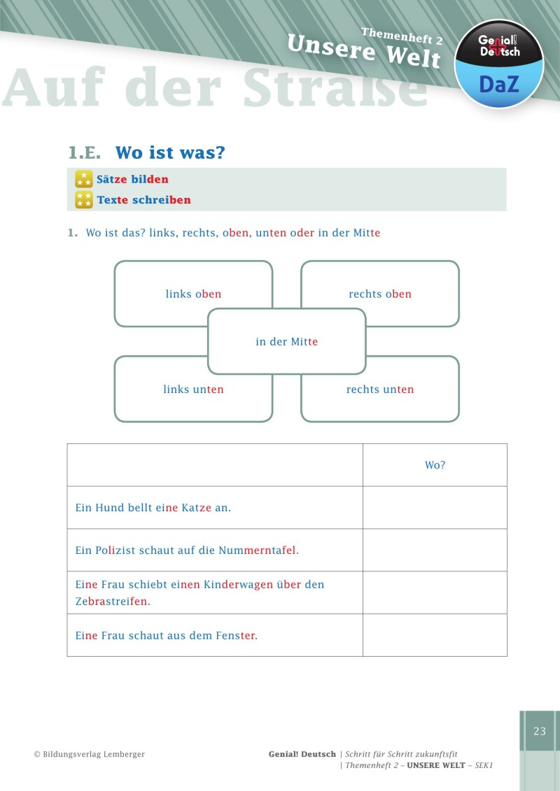 Genial! Deutsch DAZ - Schritt für Schritt zukunftsfit - Schulbuch - Themenheft 2 Sekundarstufe 1 - silbierte Ausgabe: Unsere Welt