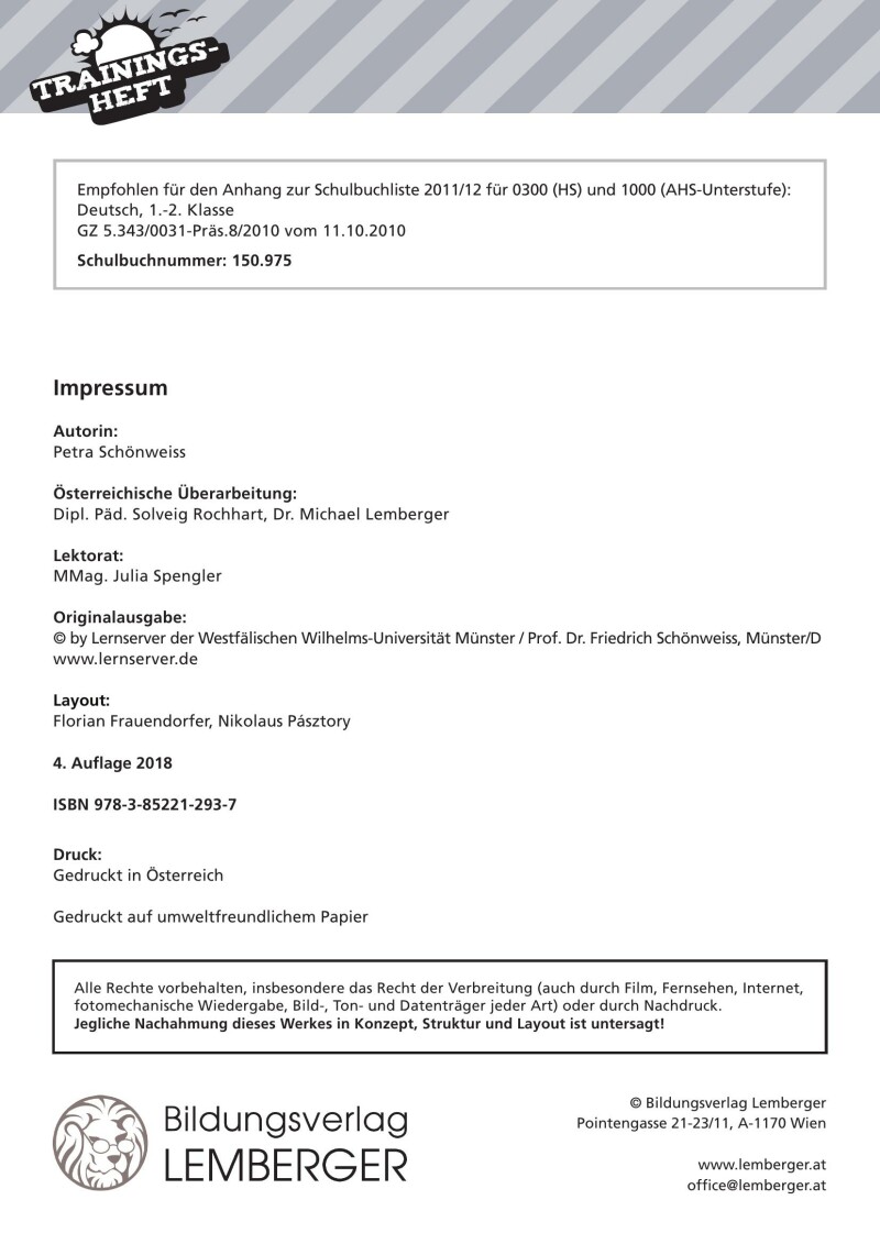 Genial! Deutsch – Trainingsheft Betonung – Sek 1