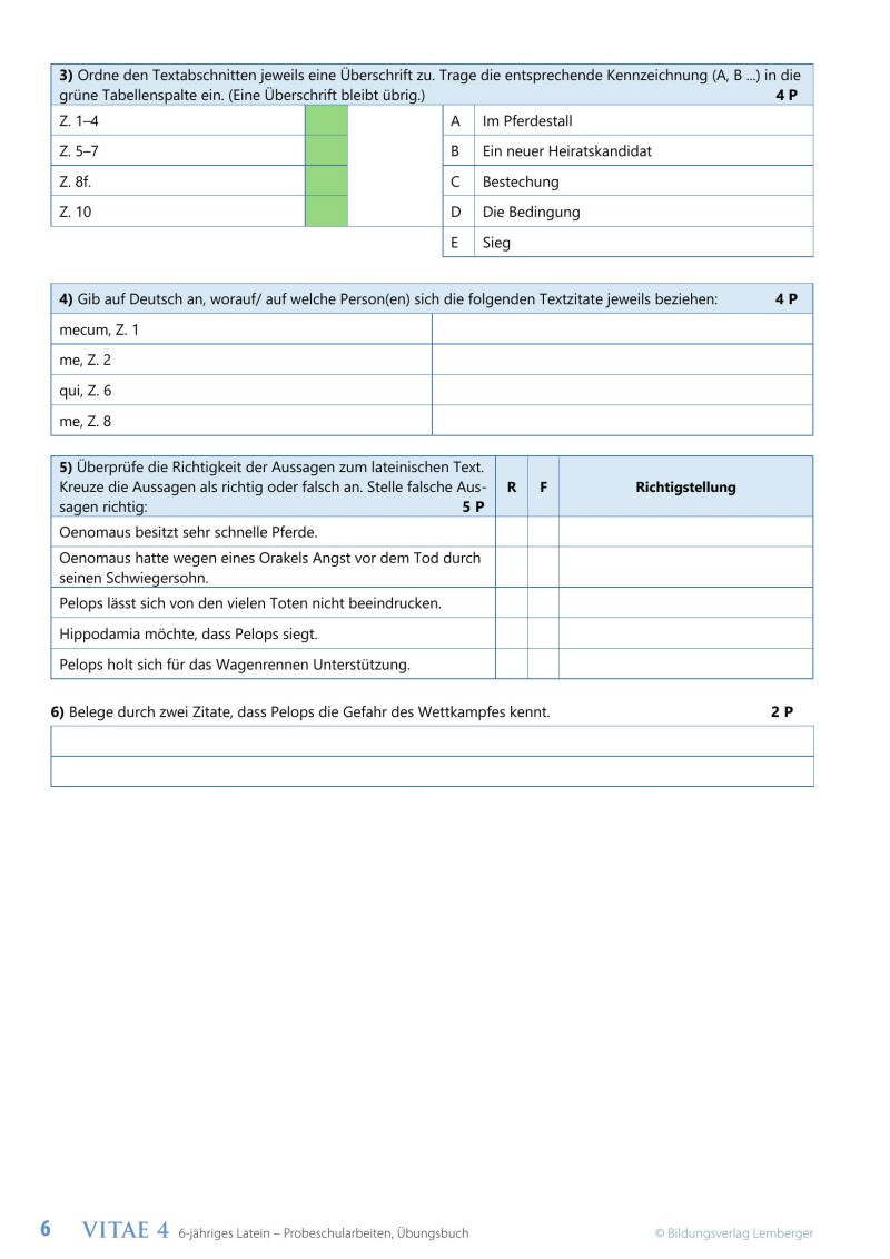Vitae 4 / Probeschularbeiten