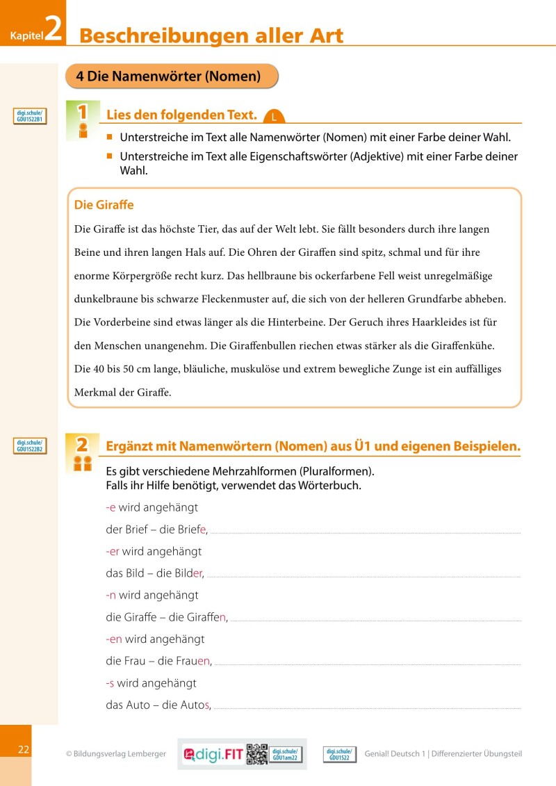 Genial! Deutsch 1 – Sprachbuch IKT LP’23 v.1.1 / Differenzierter Übungsteil