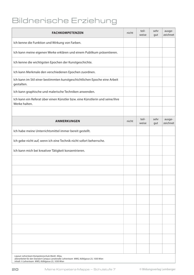Kompetenz Lernen® - future training - Meine Kompetenz-Mappe 3. Klasse