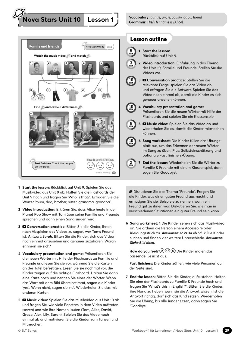 Planet Pop: Workbook 1 - Arbeitsblätter für LehrerInnen, Planet Pop - Units 1 - 29