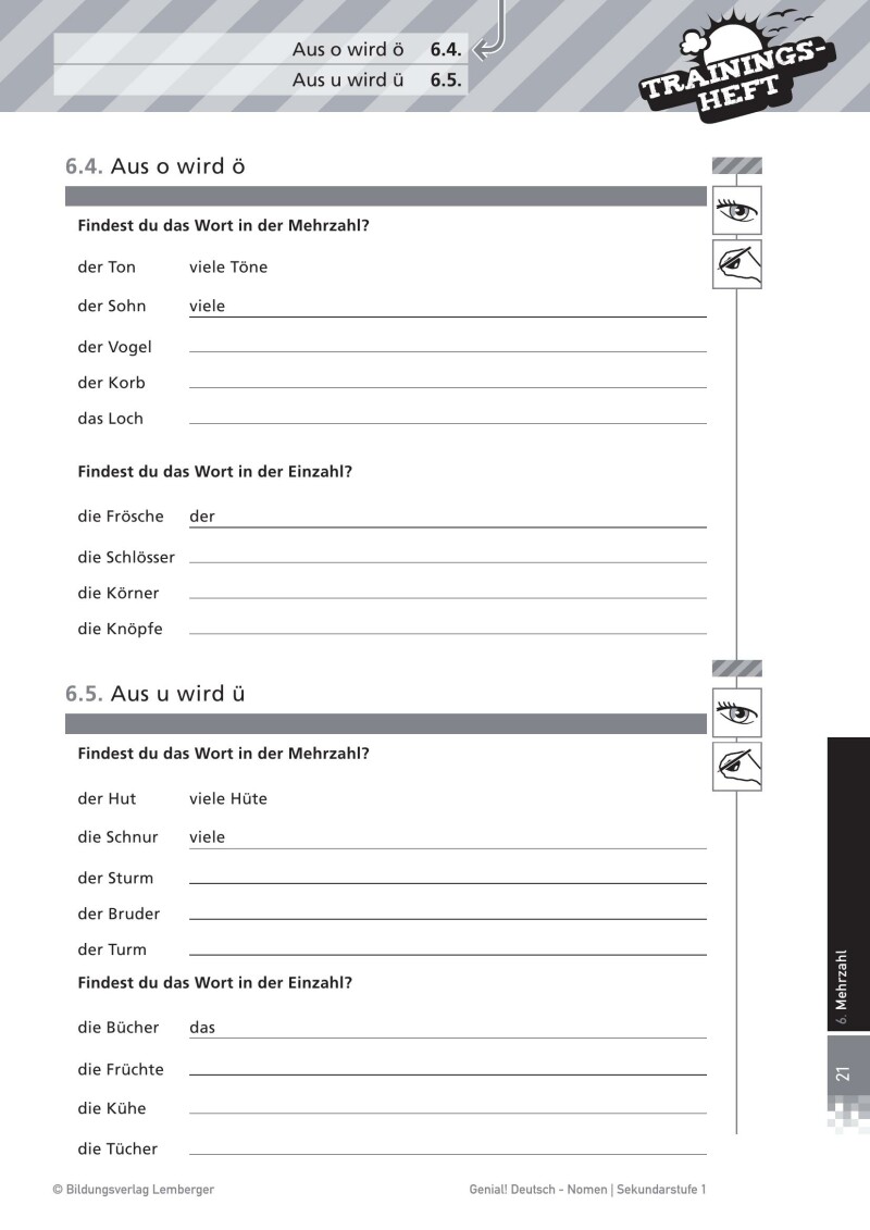 Genial! Deutsch – Trainingsheft Nomen – Sek 1