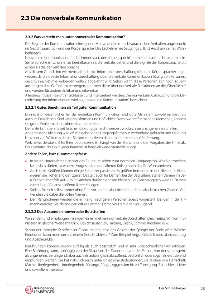 Der Schul-Elmayer - Oberstufe