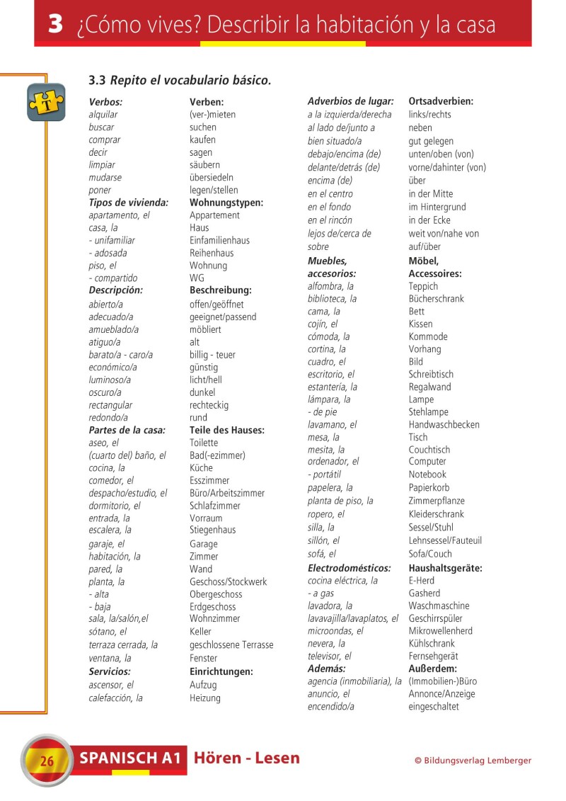 Spanisch A1 Hören-Lesen_Arbeitsbuch inkl. Audio-CD