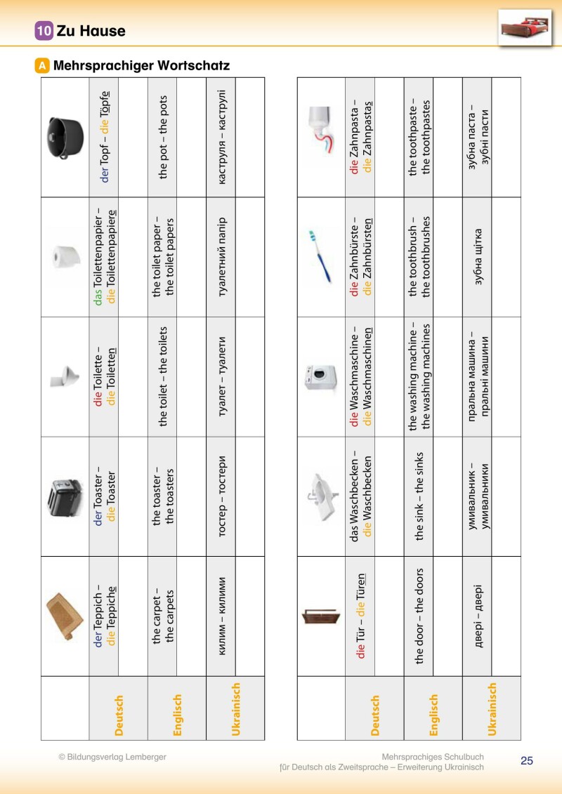 Trutnovskys sprachsensible Lernmaterialien für DaZ - Mehrsprachiges Lehrbuch für Deutsch als Zweitsprache / Erweiterung Ukrainisch