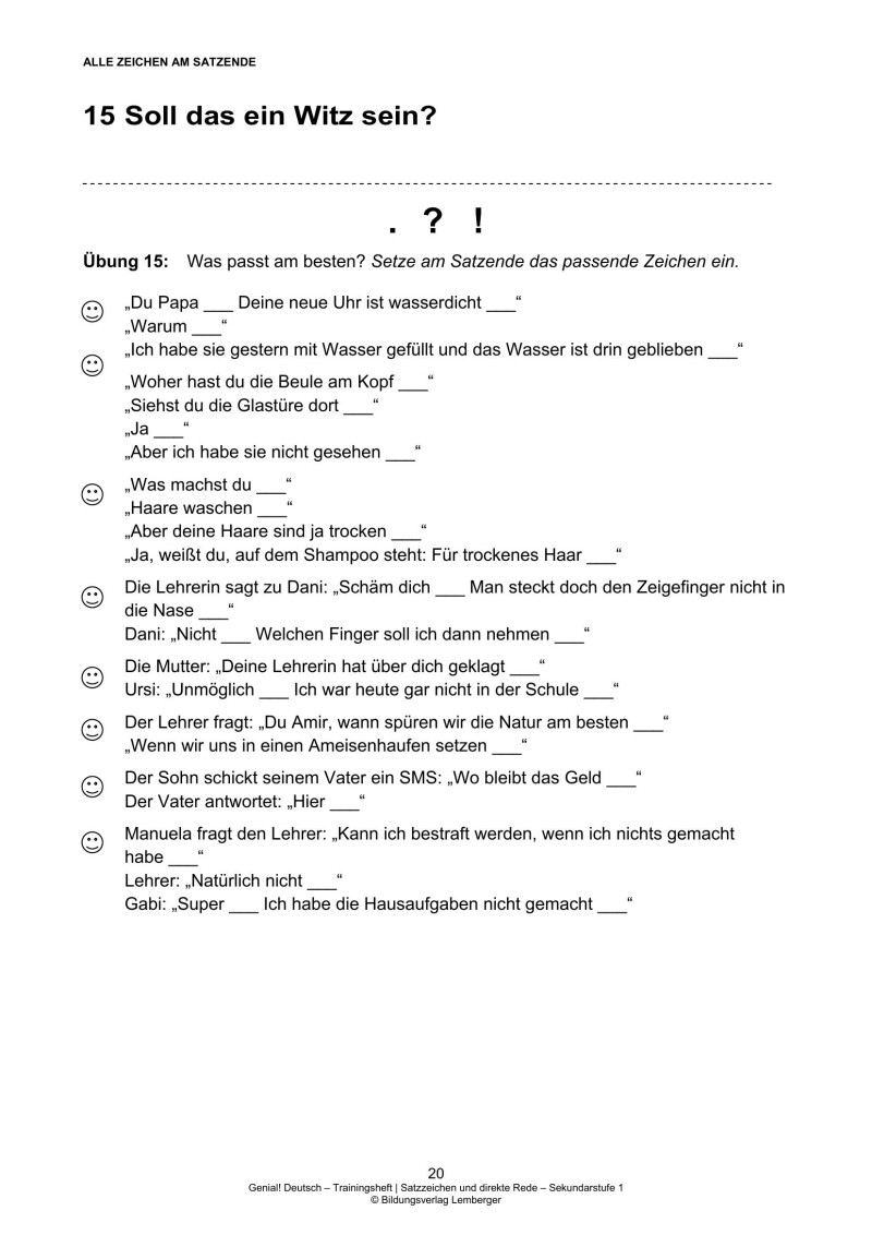 Genial! Deutsch – Trainingsheft Satzzeichen und direkte Rede – Sek 1