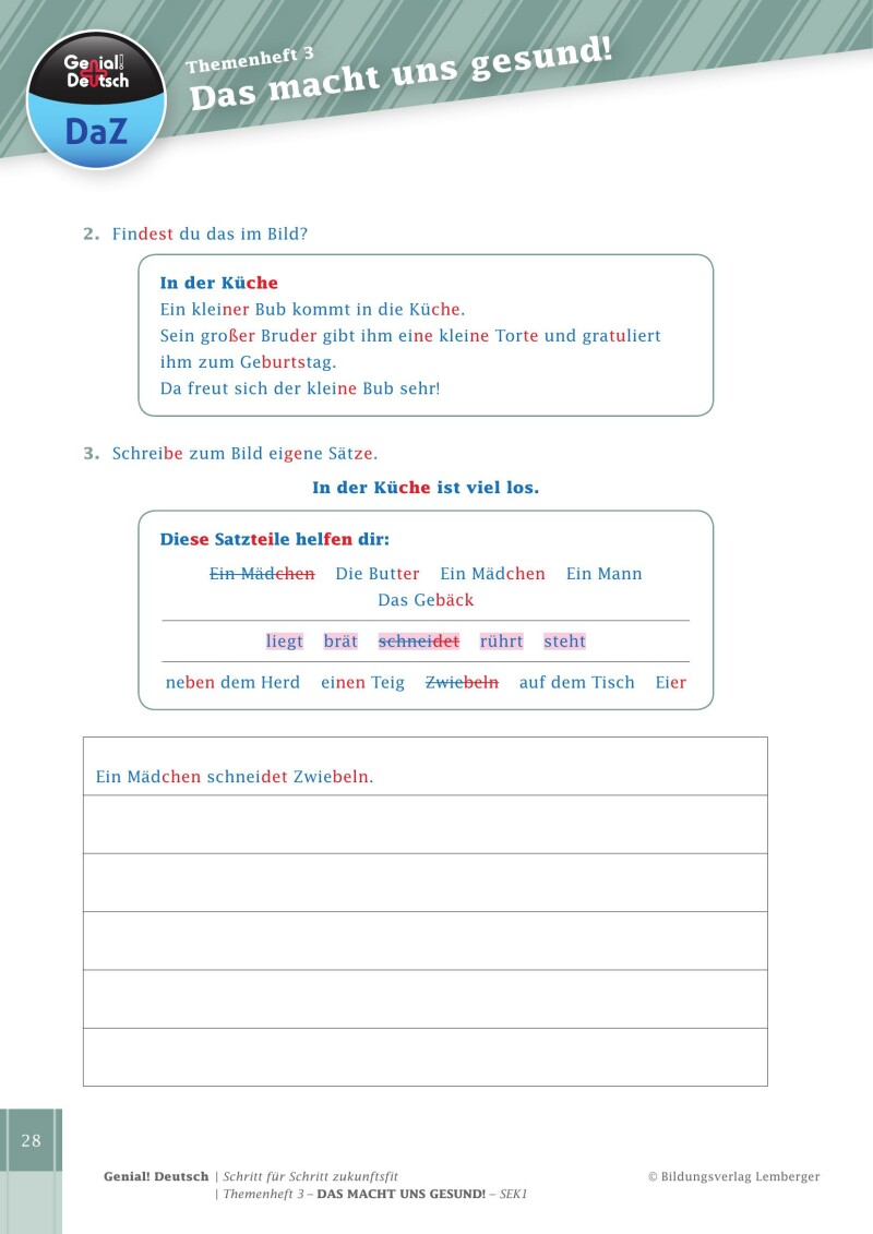 Genial! Deutsch DAZ - Schritt für Schritt zukunftsfit - Schulbuch - Themenheft 3 Sekundarstufe 1 - sibierte Ausgabe: Das macht uns gesund!