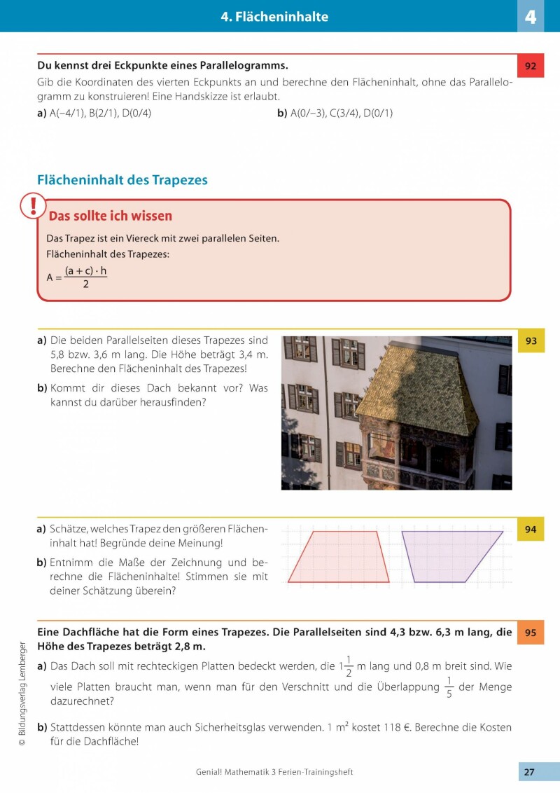Genial! Mathematik 3 - Ich kann's!: Ferien-Trainings-Heft