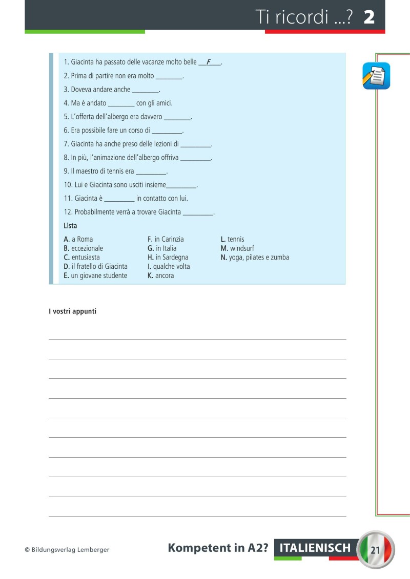 Italienisch Kompetent in A2? Arbeitsbuch inkl. Audio-CD