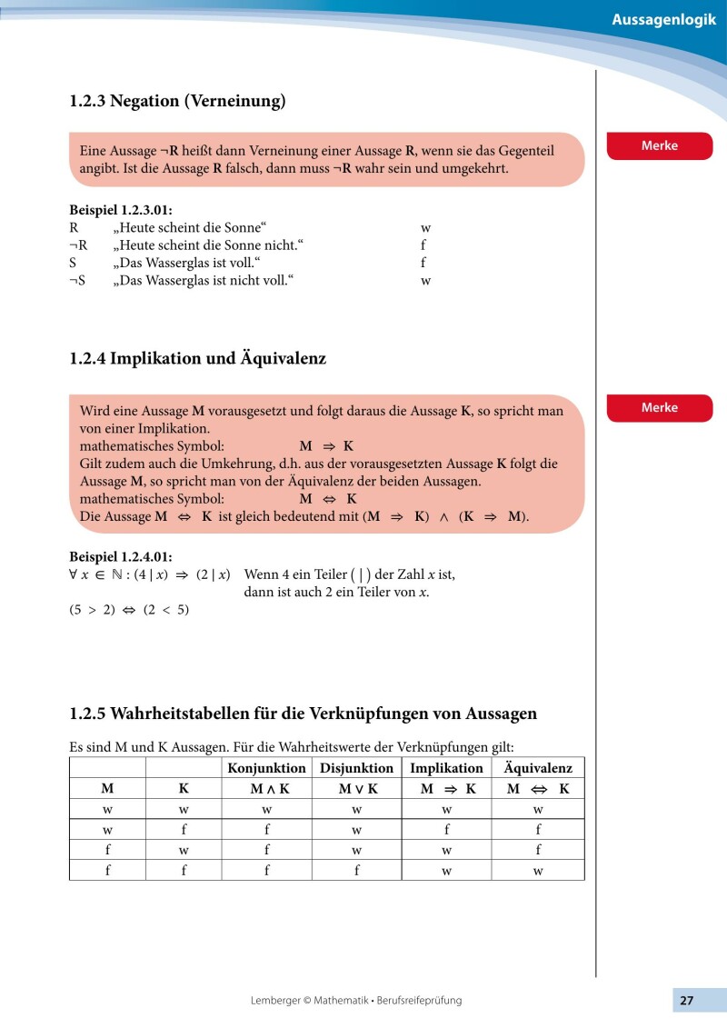 Berufsreifeprüfung Mathematik - Erarbeitungsteil BFI