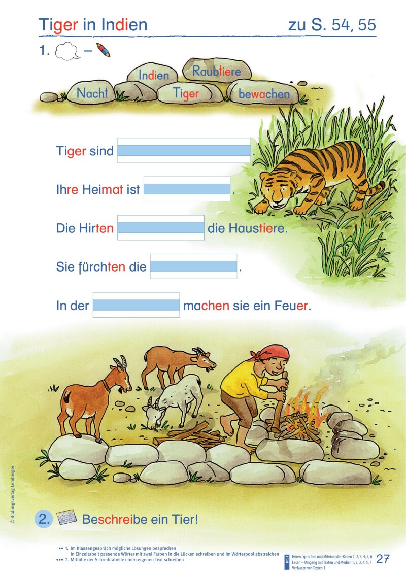 ABC der Tiere 1 - Schulbuch Kompaktausgabe: Lesen in Silben - Arbeitsheft - Teil B