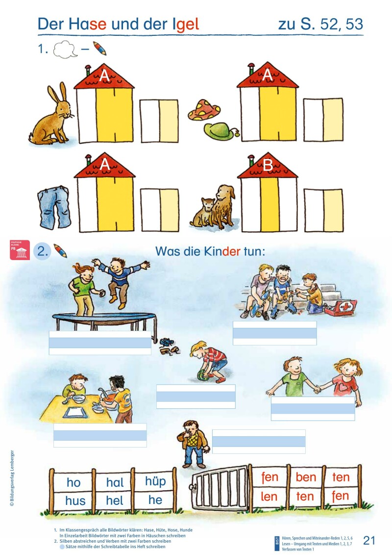 ABC der Tiere 1 – Schulbuch: Lesen in Silben – Arbeitsheft – Teil B LP‘23 v1.1