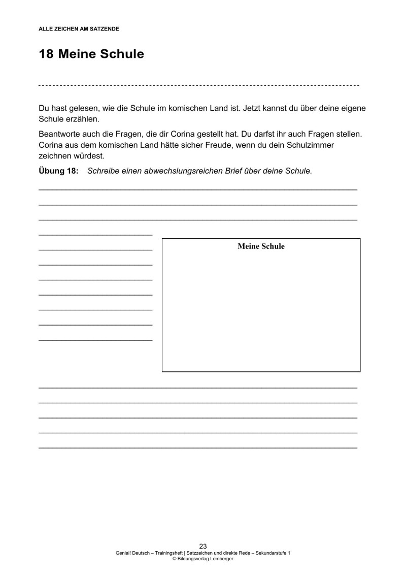 Genial! Deutsch – Trainingsheft Satzzeichen und direkte Rede – Sek 1