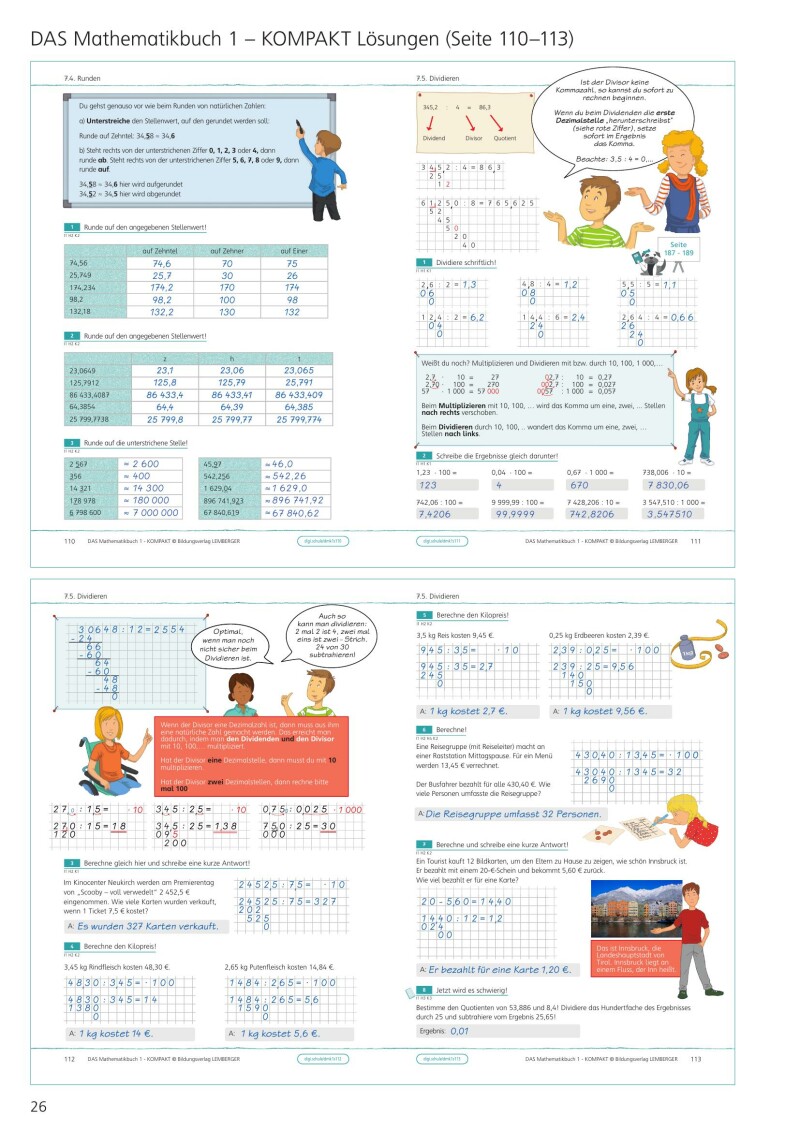 DAS Mathematikbuch 1 - KOMPAKT: Grundkompetenzen-Training - Lösungen