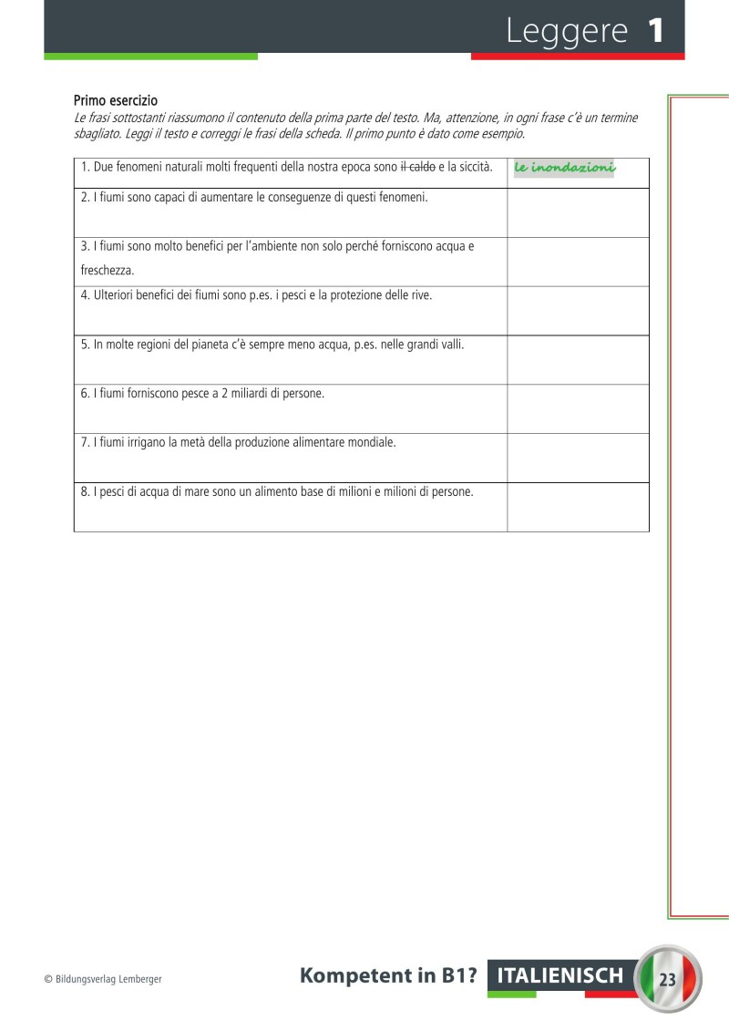 Italienisch Kompetent in B1? Übungsbuch inkl. Audio-CD