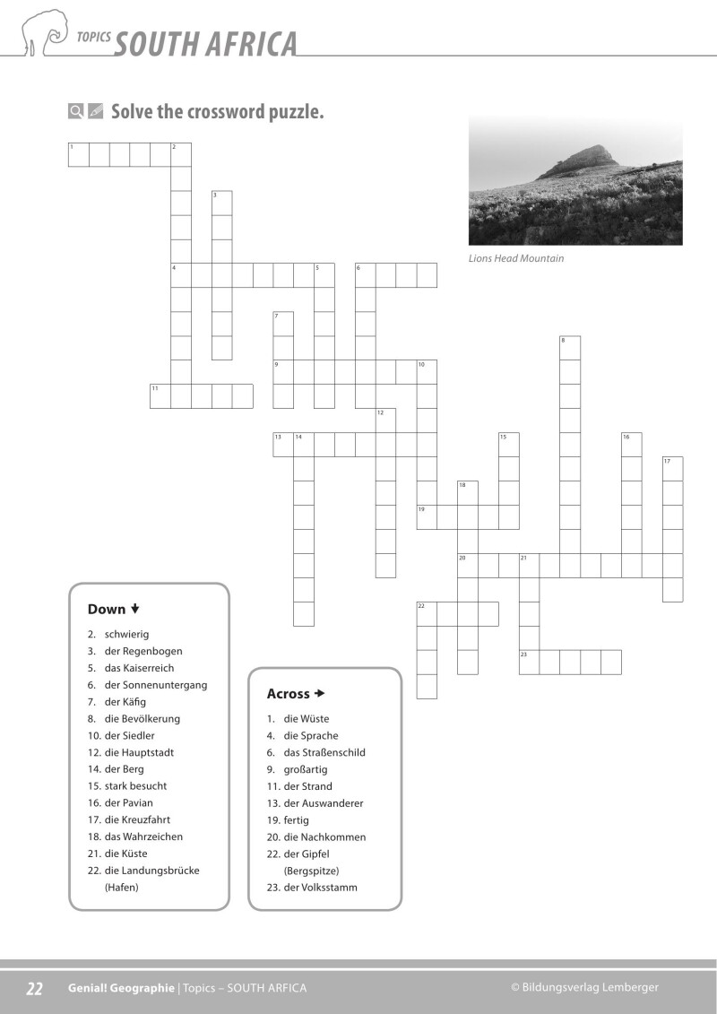 Genial! GW 4 – topics 2: South Africa