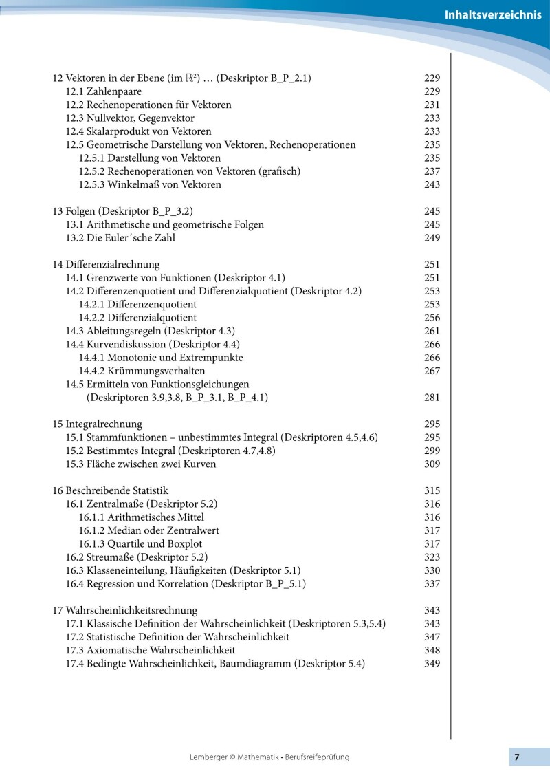 Berufsreifeprüfung Mathematik - Erarbeitungsteil