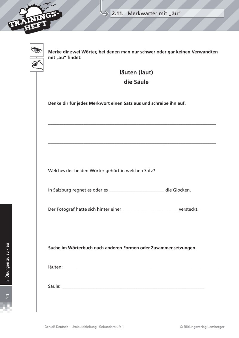 Genial! Deutsch – Trainingsheft Umlautableitung – Sek 1