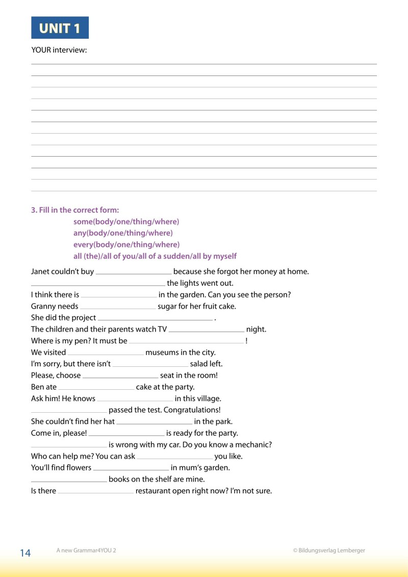 Modern English – A new Grammar4YOU_Band 2 (A1/A2)
