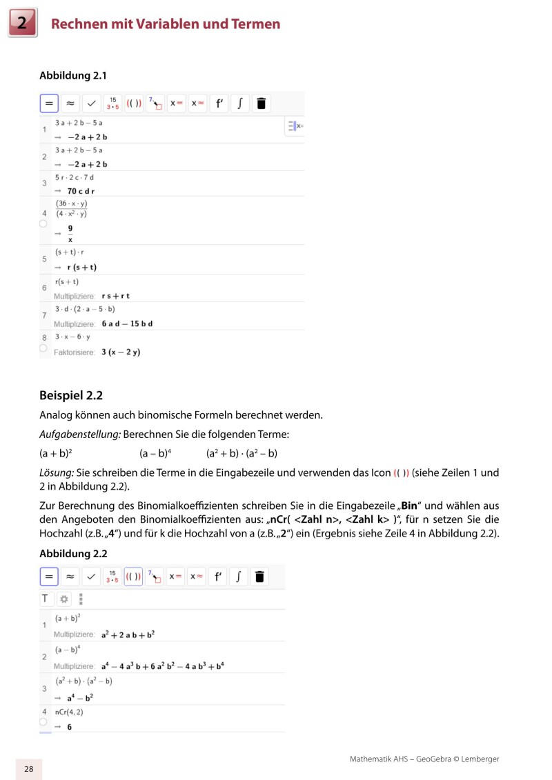 Mathematik AHS Oberstufe – Geogebra