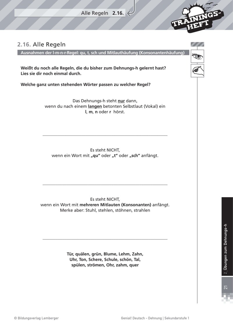 Genial! Deutsch – Trainingsheft Dehnung – Sek 1