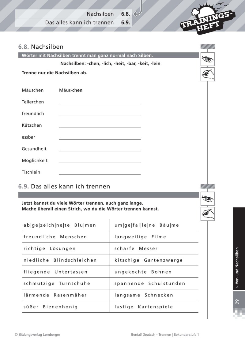 Genial! Deutsch – Trainingsheft Trennen – Sek 1