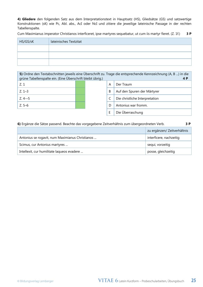 Vitae 6 / Probeschularbeiten