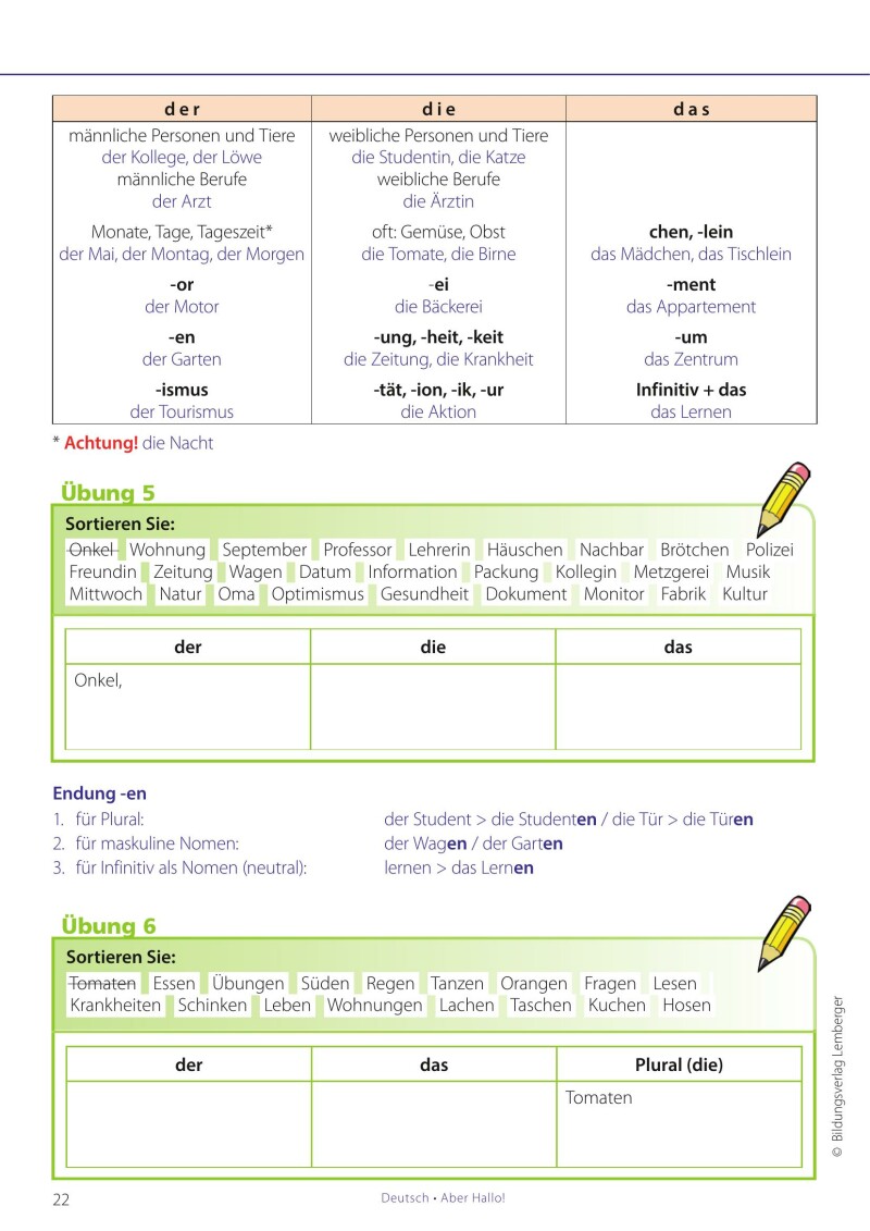 Deutsch - ABER HALLO! Grammatikübungen Grundstufe