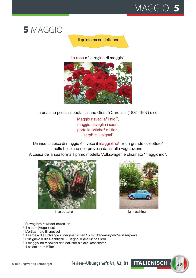 Ferien-Freizeit-Heft Italienisch A1, A2, B1 mit mp3-Dateien