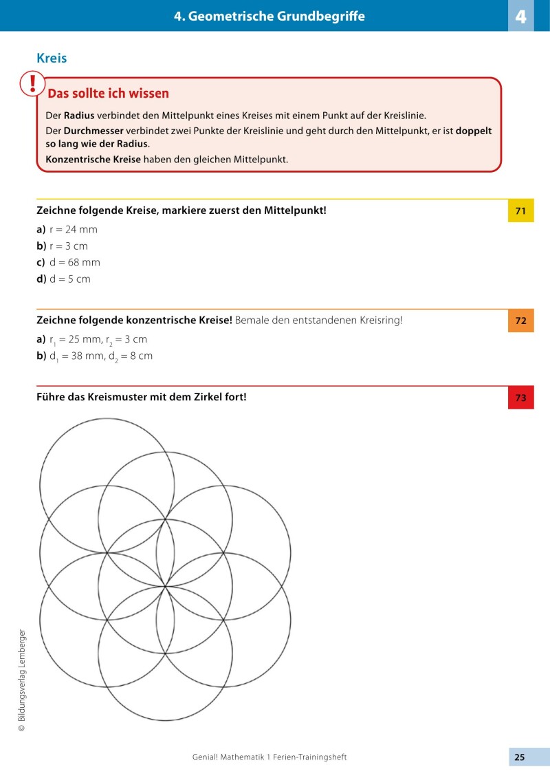 Genial! Mathematik 1 - Ich kann's!: Ferien-Trainings-Heft