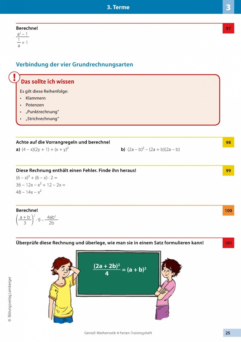 Genial! Mathematik 4 - Ich kann's!: Ferien-Trainings-Heft