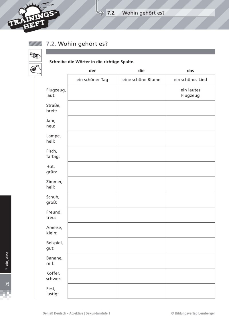 Genial! Deutsch – Trainingsheft Adjektive – Sek 1