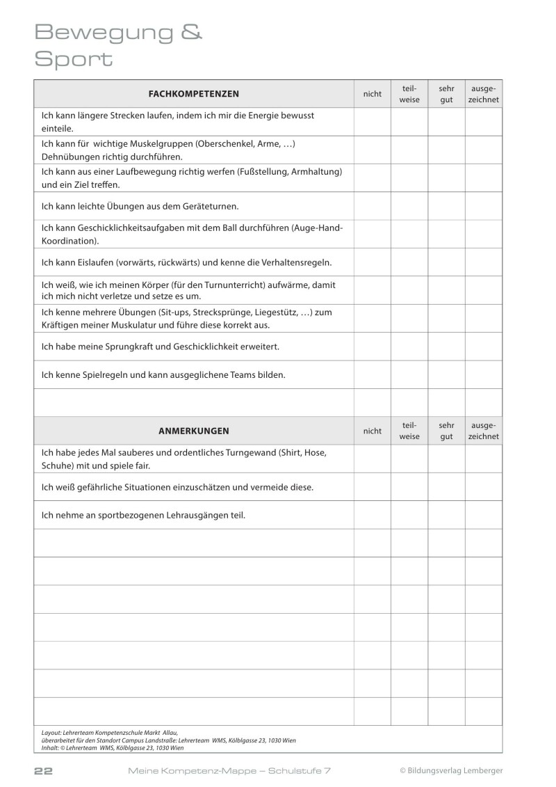 Kompetenz Lernen® - future training - Meine Kompetenz-Mappe 3. Klasse