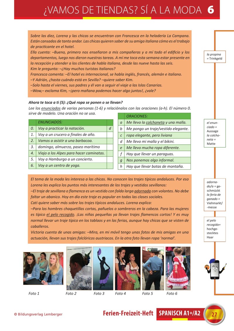 Spanisch – Ferien-Freizeit-Heft A1+/A2